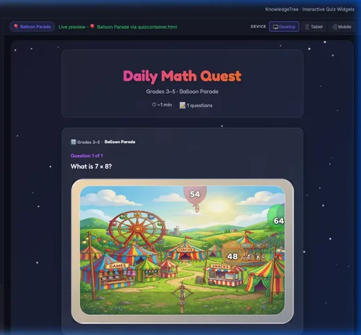 Arcade-style math question with answer targets
